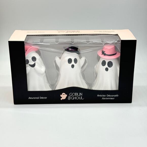 Goblin & Ghoul Cowboy Cowgirl Ghost Trio Halloween Set of 3 Ghosts NEW - Picture 1 of 5